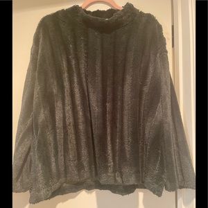 Faux Fur Mock Turtleneck Top